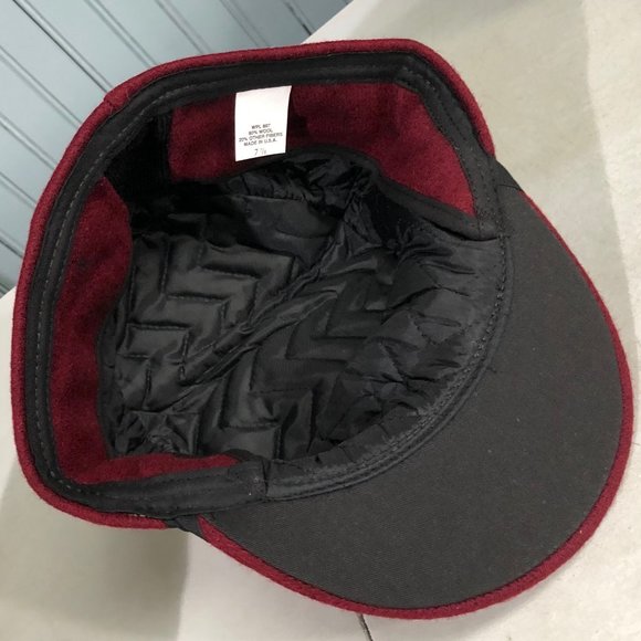 Wool 7 7/8 Pom Scotch Winter Hat Ear Flaps Langenberg Made USA - Picture 5 of 9